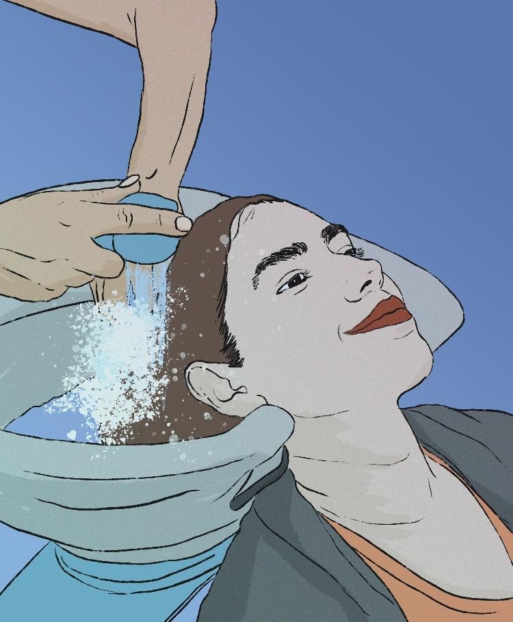 Transei com meu cabeleireiro após hidratação Transei com meu cabeleireiro após hidratação